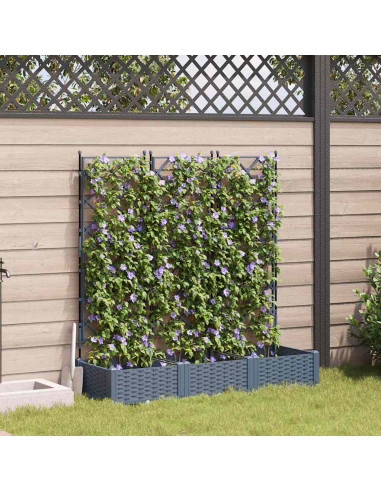 Vaso da giardino 3 pz Grigio Chiaro 120 x 40 x 125,5 cm PP