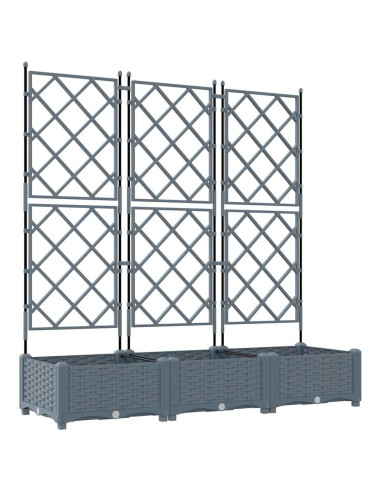 Vaso da giardino 3 pz Grigio Chiaro 120 x 40 x 125,5 cm PP