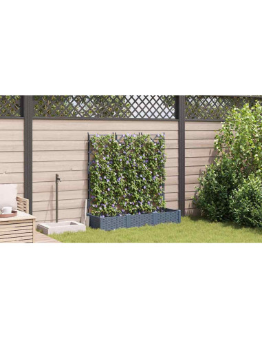 Vaso da giardino 3 pz Grigio Chiaro 120 x 40 x 125,5 cm PP