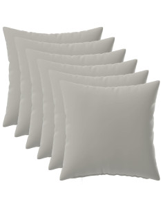 Federa 6 pcs HEERLEN Grigio 40 x 40 cm Poliestere