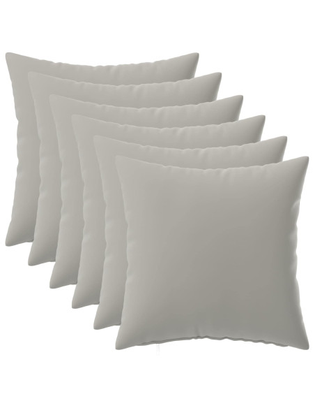 Federa 6 pcs HEERLEN Grigio 40 x 40 cm Poliestere