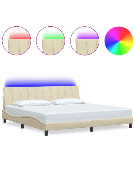 Giroletto senza Materasso Hanko Crema 200x200 cm in Tessuto