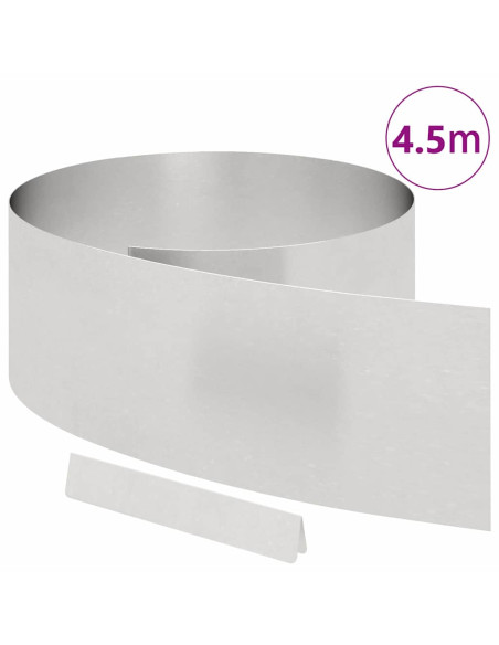 Bordura per Prato 450 x 0,05 x 25 cm Acciaio inossidabile