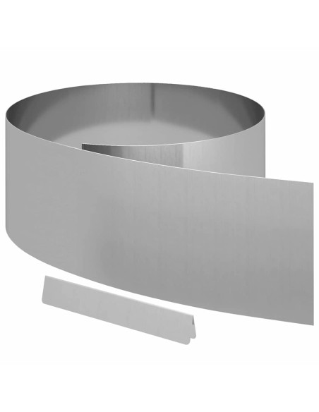 Bordura per Prato 450 x 25 cm Acciaio zincato Argento
