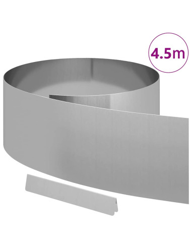 Bordura per Prato 450 x 25 cm Acciaio zincato Argento