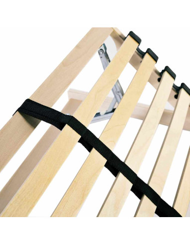 Base a doghe Marrone 80 x 190 cm Legno massello di faggio
