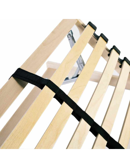 Base a doghe Marrone 80 x 190 cm Legno massello di faggio