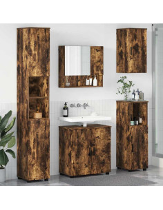 Set di mobili per il bagno 5 pz Rovere fumé 61 x 35 x 64 cm