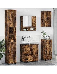 Set di mobili per il bagno 5 pz Rovere fumé 61 x 35 x 64 cm