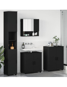 Set di mobili per il bagno 4 pz Nero 61 x 35 x 64 cm
