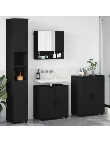 Set di mobili per il bagno 4 pz Nero 61 x 35 x 64 cm