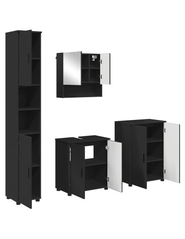 Set di mobili per il bagno 4 pz Nero 61 x 35 x 64 cm