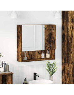 Mobiletto per specchio Rovere fumé 59 x 17 x 55 cm