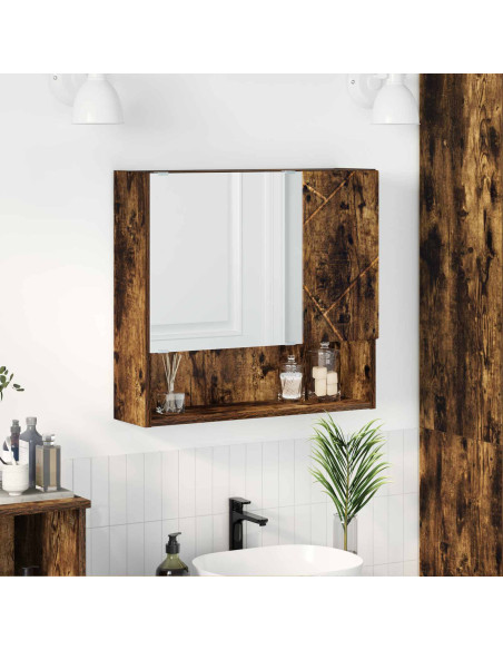 Mobiletto per specchio Rovere fumé 59 x 17 x 55 cm