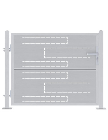 Cancello da giardino 85 x 70 cm Acciaio Inox Argento Bloccabile