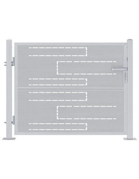Cancello da giardino 85 x 70 cm Acciaio Inox Argento Bloccabile