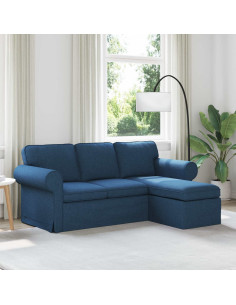 Divano Blu 195 x 138 x 80 cm Tessuto