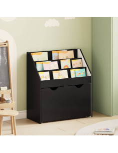Libreria per Bambini con cassetto Nero 60 x 29,5 x 69 cm