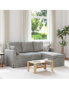 Divano Grigio chiaro 178 x 134 x 80 cm Velluto