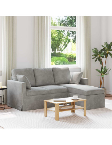 Divano Grigio chiaro 178 x 134 x 80 cm Velluto