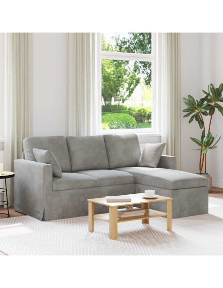 Divano Grigio chiaro 178 x 134 x 80 cm Velluto