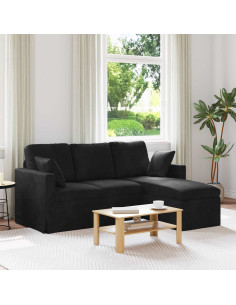 Divano Nero 178 x 134 x 80 cm Velluto