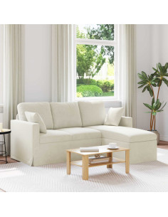 Divano Crema 178 x 134 x 80 cm Velluto