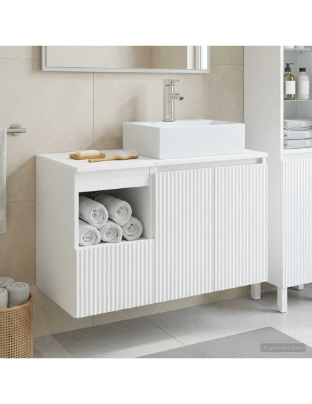 Set di mobili per il bagno 2 pz Bianco Lucido