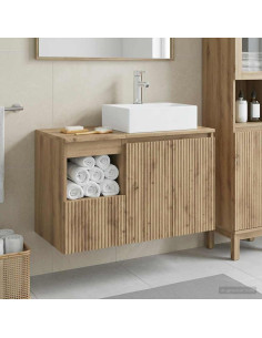 Set di mobili per il bagno 2 pz Rovere Artigianale