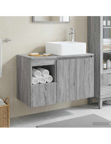 Set di mobili per il bagno 2 pz Sonoma grigio
