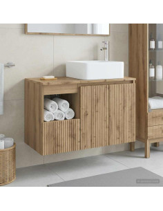 Set di mobili per il bagno 2 pz Rovere Artigianale