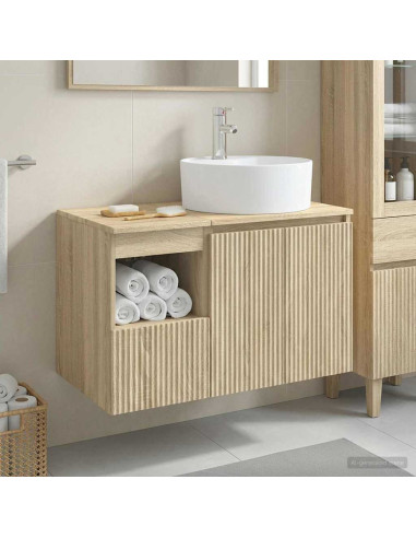 Set di mobili per il bagno 2 pz Rovere Sonoma