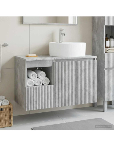 Set di mobili per il bagno 2 pz Grigio Cemento