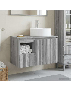 Set di mobili per il bagno 2 pz Sonoma grigio