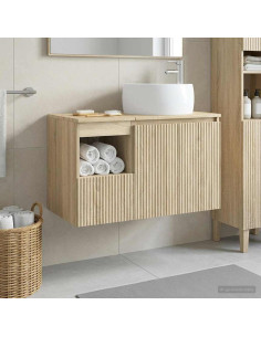 Set di mobili per il bagno 2 pz Rovere Sonoma