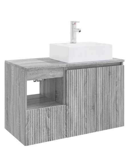 Set di mobili per il bagno 2 pz Sonoma grigio