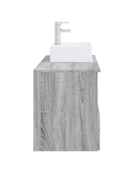 Set di mobili per il bagno 2 pz Sonoma grigio