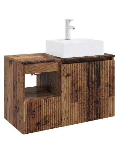 Set di mobili per il bagno 2 pz Legno antico