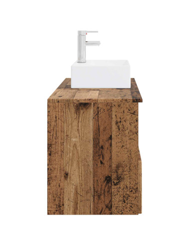 Set di mobili per il bagno 2 pz Legno antico