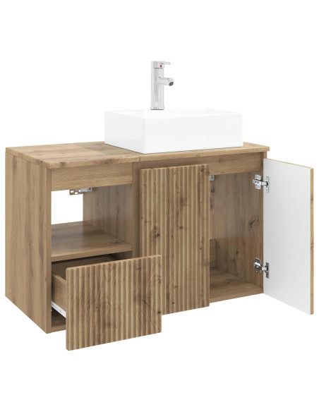Set di mobili per il bagno 2 pz Rovere Artigianale