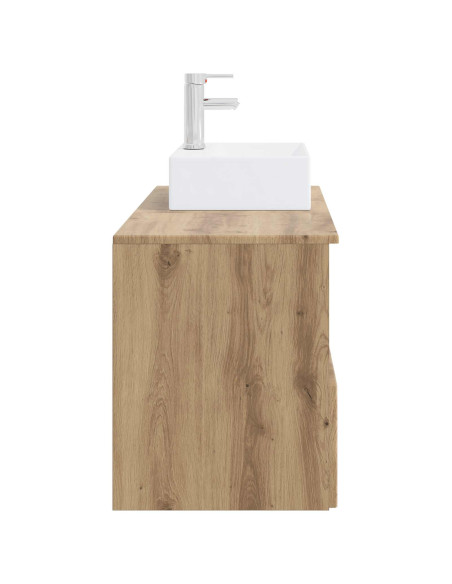 Set di mobili per il bagno 2 pz Rovere Artigianale