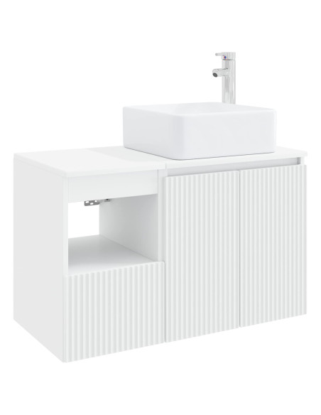 Set di mobili per il bagno 2 pz Bianco Legno ingegnerizzato