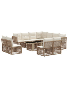 Set Divano da Giardino 12 pz Beige polyrattan 2