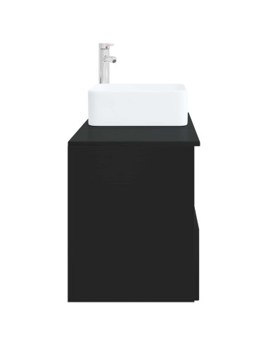Set di mobili per il bagno 2 pz Nero Legno ingegnerizzato