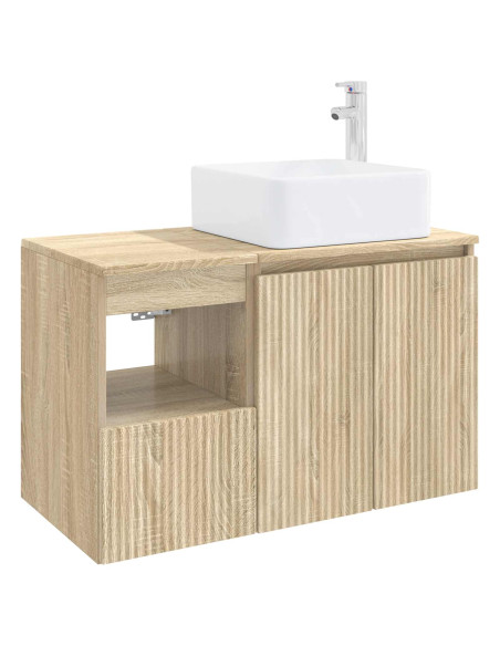 Set di mobili per il bagno 2 pz Rovere Sonoma