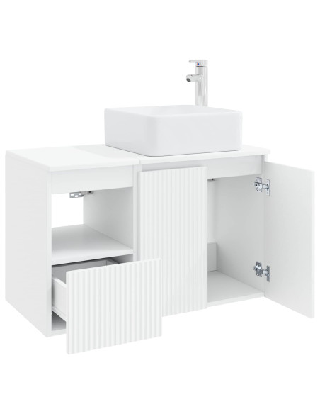 Set di mobili per il bagno 2 pz Bianco Lucido