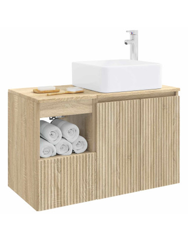 Set di mobili per il bagno 2 pz Rovere Sonoma