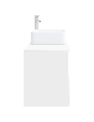 Set di mobili per il bagno 2 pz Bianco Lucido