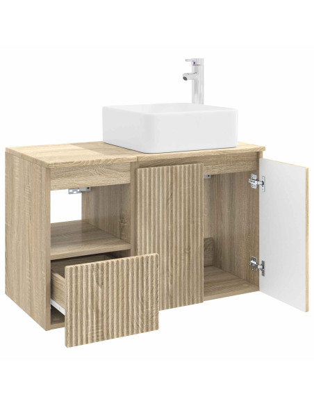 Set di mobili per il bagno 2 pz Rovere Sonoma