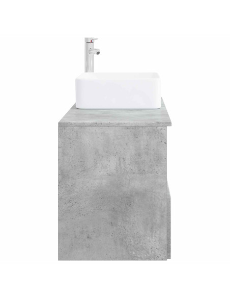 Set di mobili per il bagno 2 pz Grigio Cemento